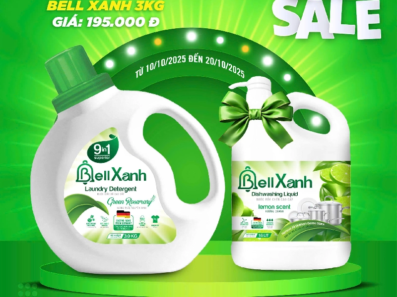 Bell Xanh Nước Giặt Xả Cao Cấp 3,kg