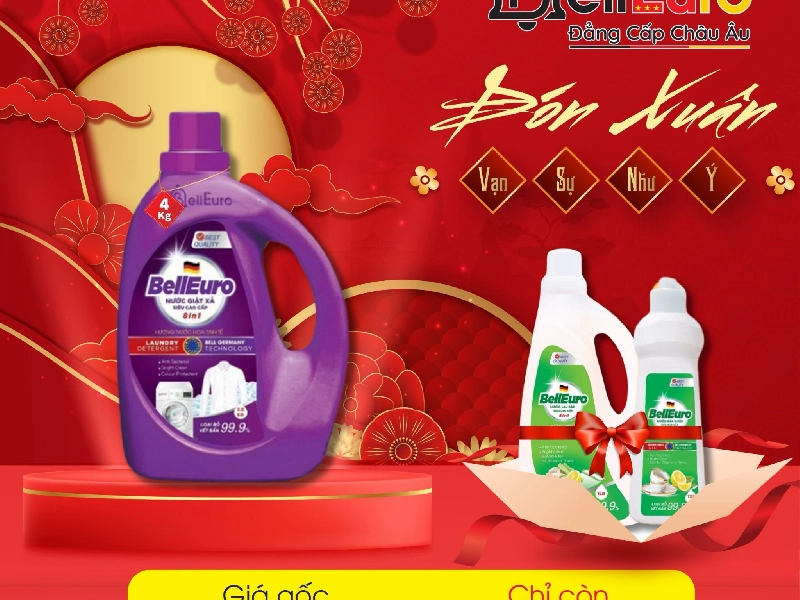 Nước Giặt Cao Cấp Bell Euro Hương Nước Hoa Tinh Tế 4KG Tím