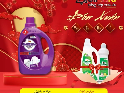 Nước Giặt Cao Cấp Bell Euro Hương Nước Hoa Tinh Tế 4KG Tím